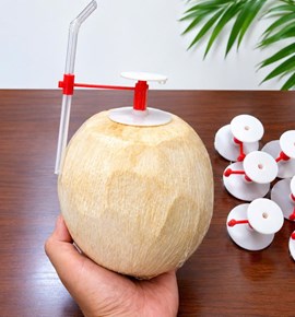Nút Dừa Khóa Dài – Ống Hút Treo Trên Khóa